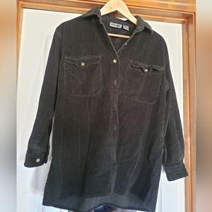 Green oversized corduroy button up